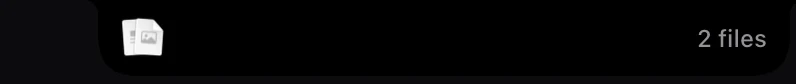 The closed notch with two small file icons on the left and the words 2 files on the right